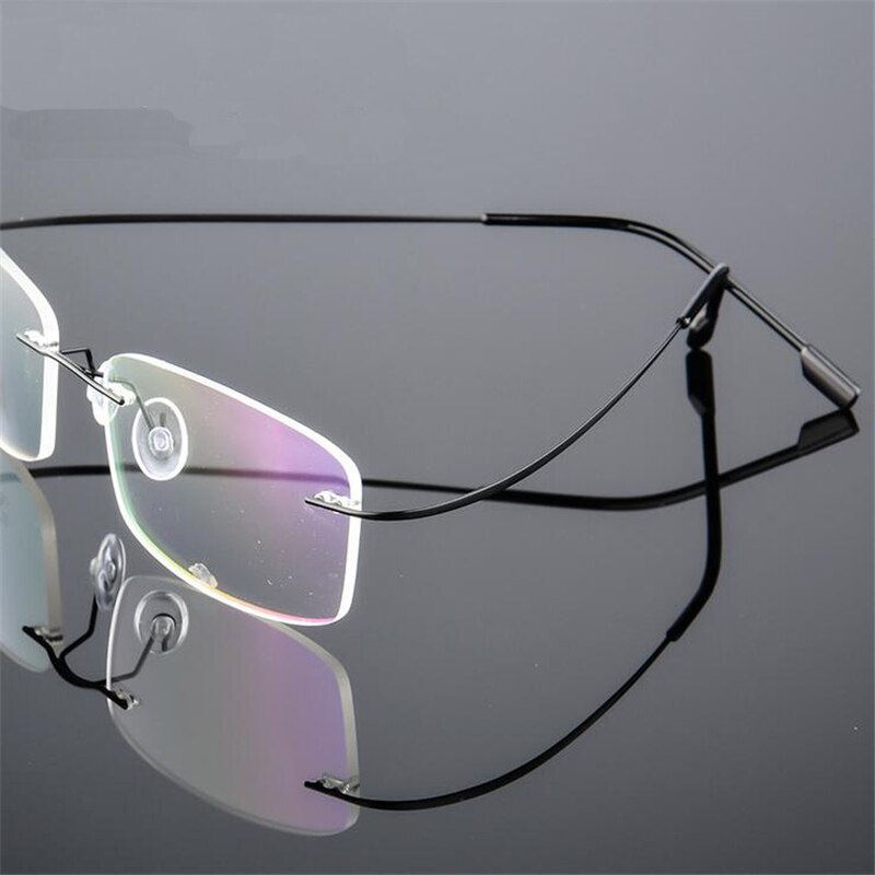 Titanium Legering Flexibele Frameloze Mannen Vrouwen Metalen Randloze Bijziendheid Frame Opvouwbare Glazen Been Optische Brillen