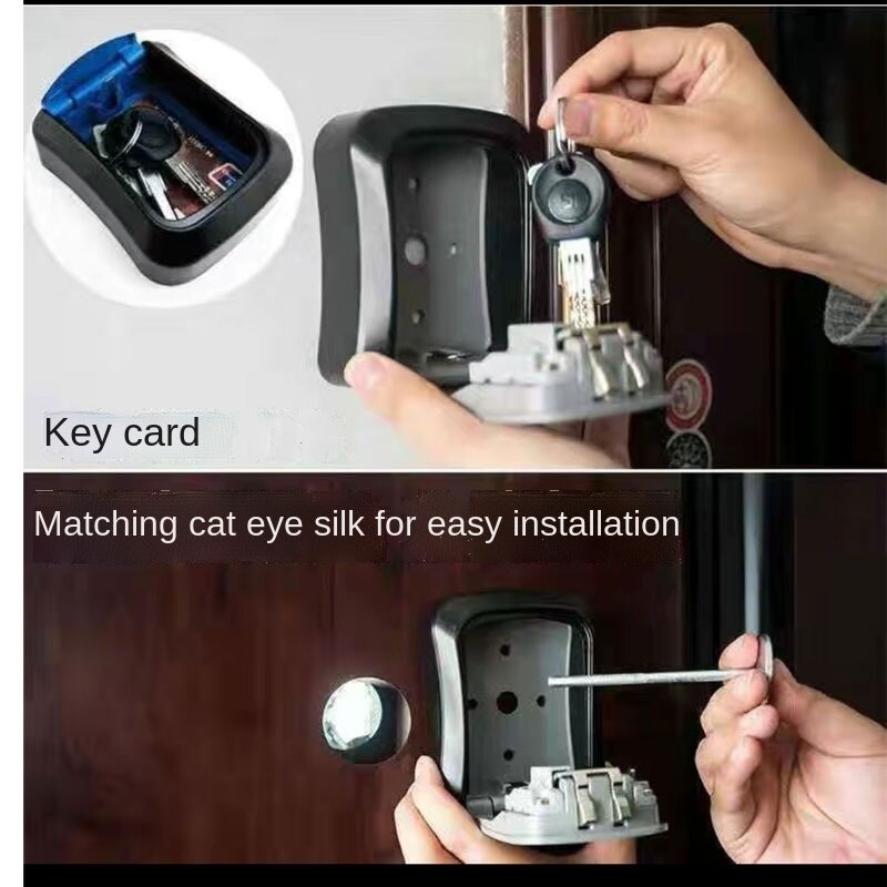 Wall-mounted key safe mini storage key box key storage lock box combination indoor and outdoor use