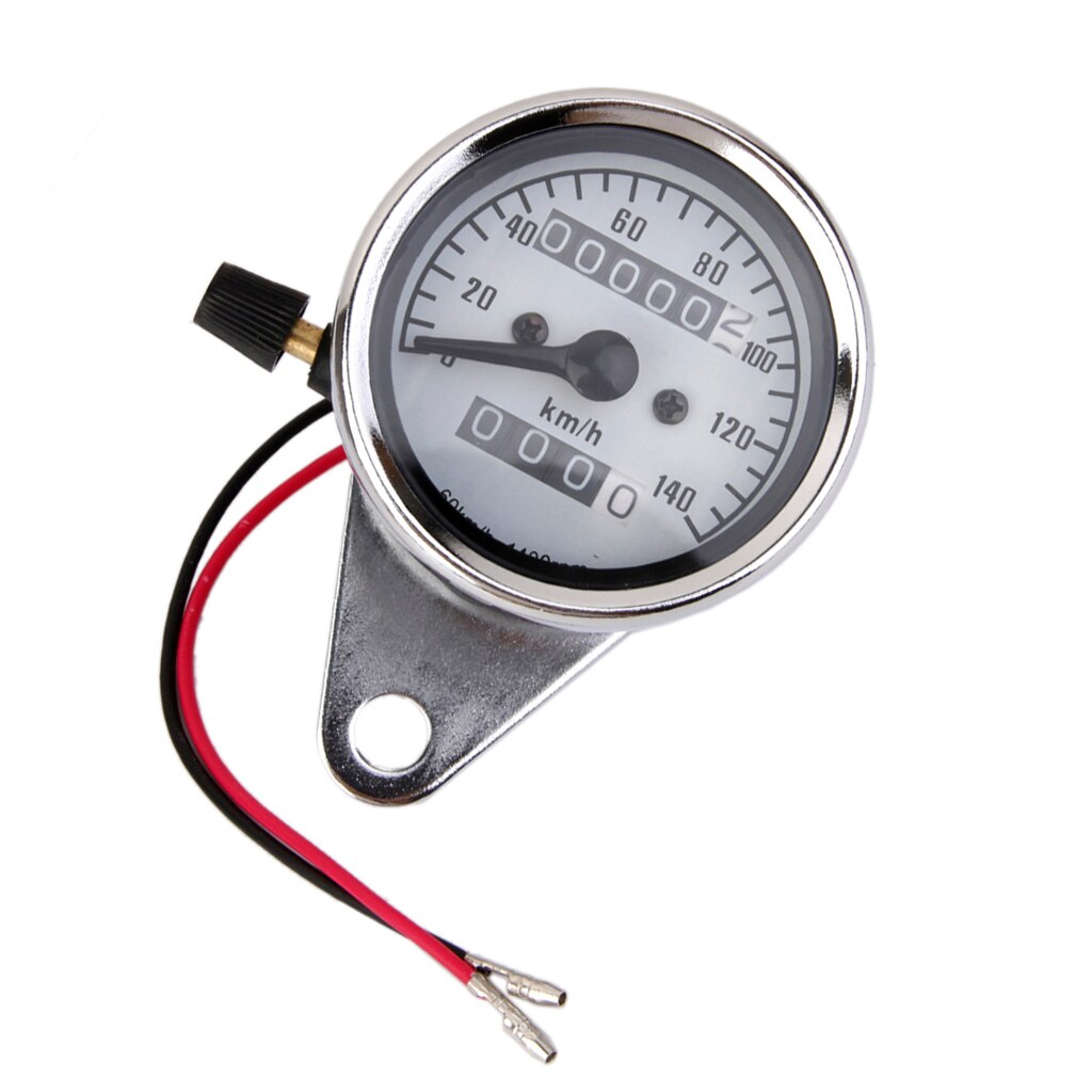 Universal Motorcycle Dual Odometer Speedometer Gauge Miles Speed Meter 12V
