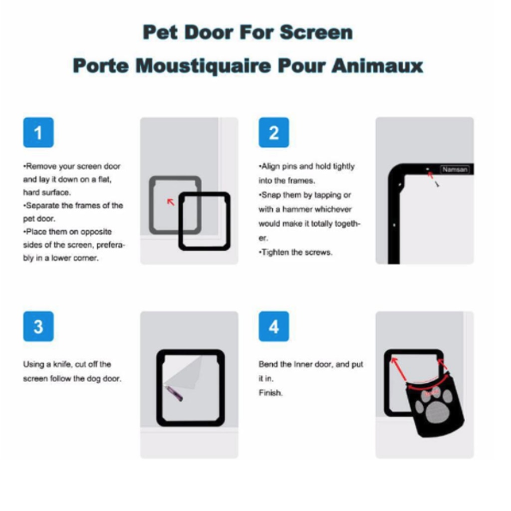 Kæledyr kat hund dør sikker låsbar magnetisk skærm dør hunde katte vindueslåge til kæledyr frit smukt mønster nem installation