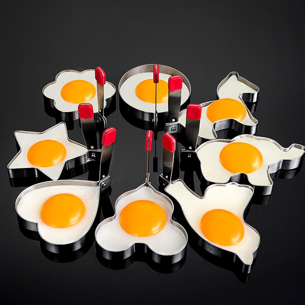 Omelet Ontbijt Hartvormige Gebakken Ei Mold Gebakken Keukenmes Non-stick Schurende Model Rvs 2 Stuks bakken