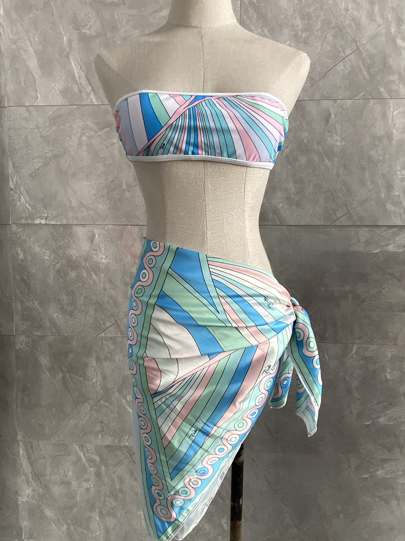 Kvinders tørklæde badedragt strand badetøj pandebånd bikini sæt