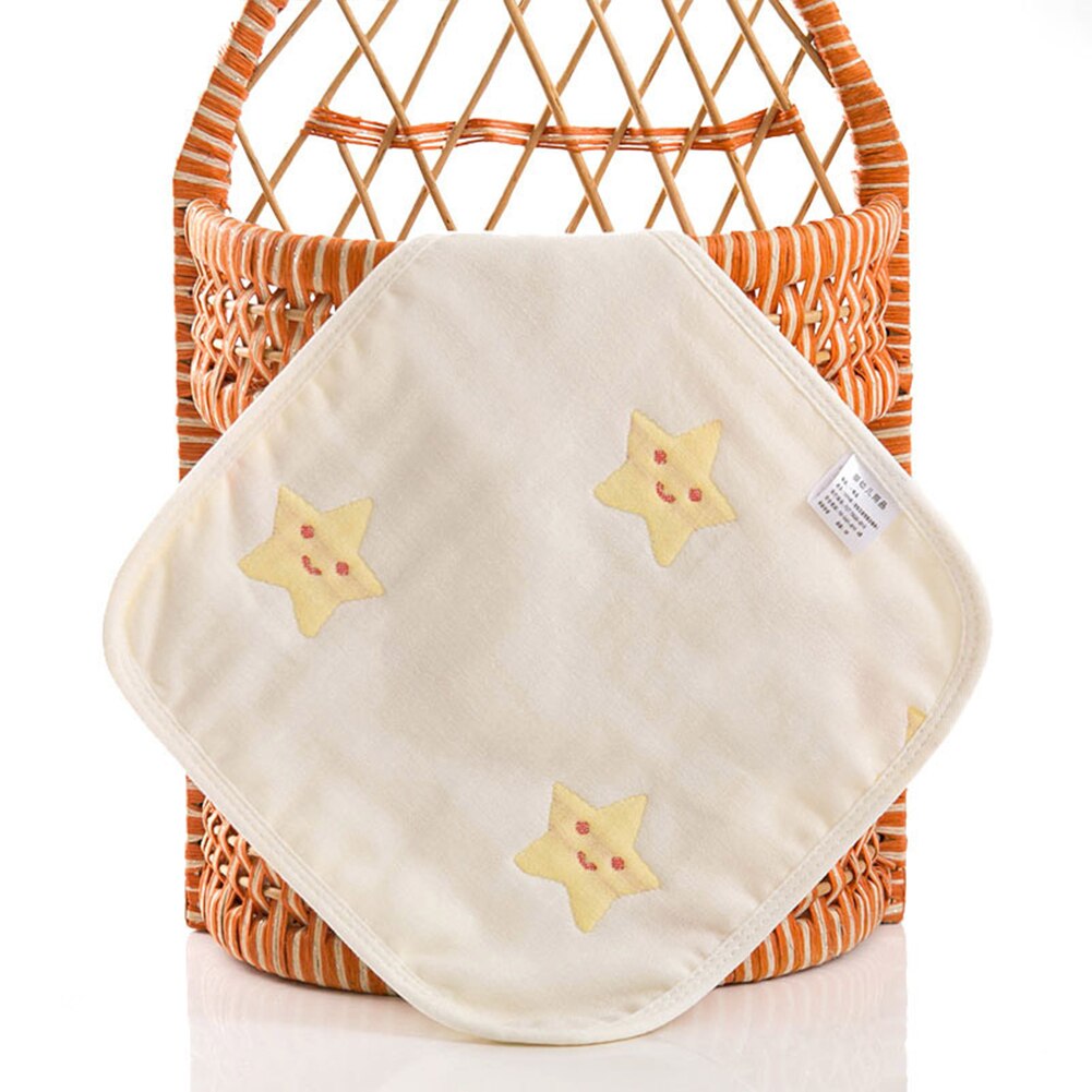 Pasgeboren kind baby jongen meisje katoenen handdoek vierkant 6 lagen gaas cartoon haak slabbetjes goed ademend schattig zoet boerendoekje: En