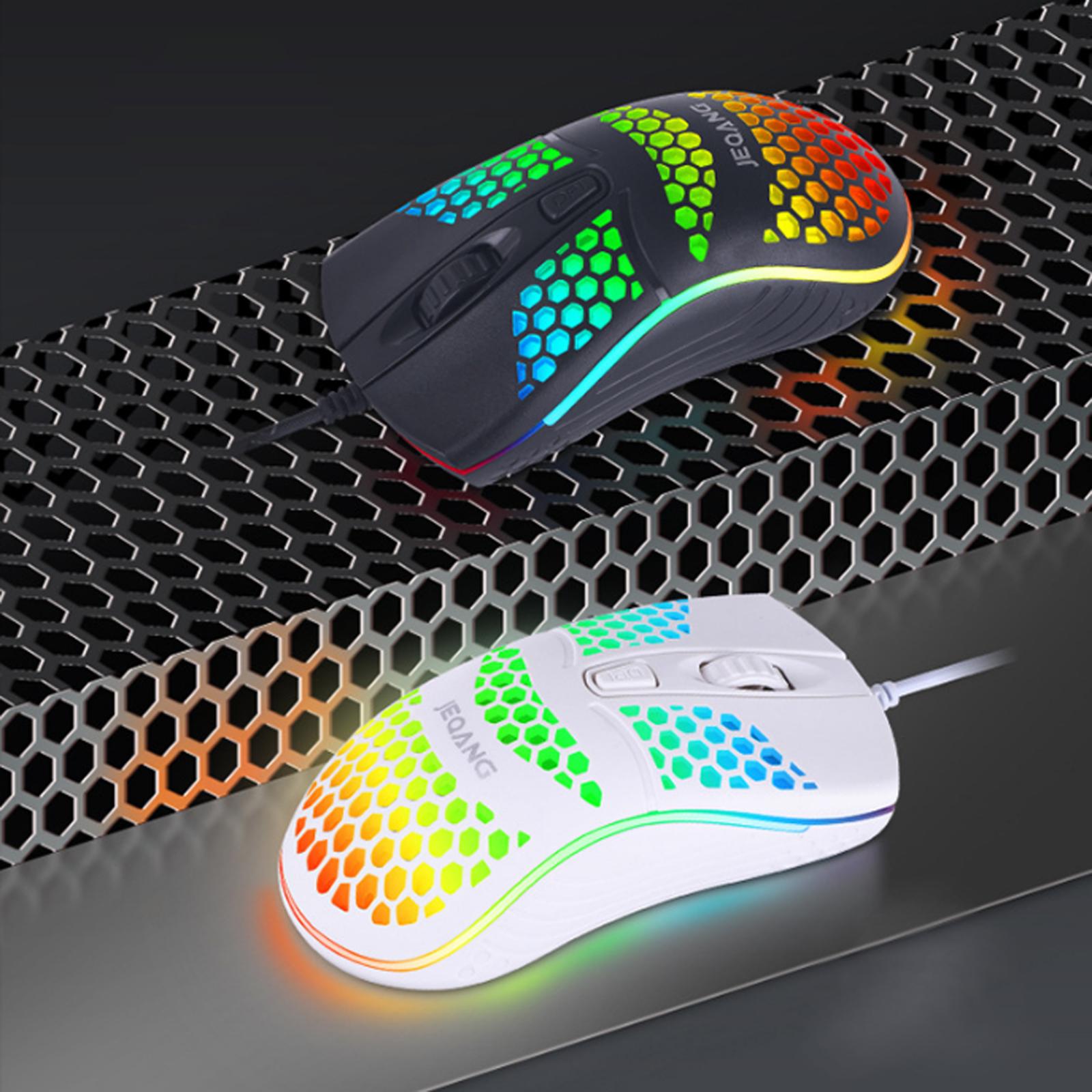 USB Wired Game Mouse Hollow Hole Honeycomb Lightweight Computer Mice Adjustable 800/1200/1600dpi
