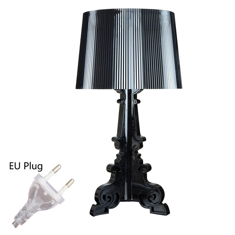 Lampe de Table en acrylique, pour chambre à coucher, salon, bureau, bureau, art déco en cristal, veilleuse fantôme, prise ue E27: Black