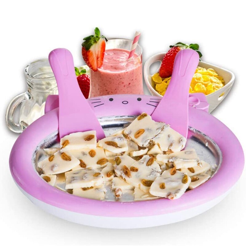 -Ice Cream Maker Instant Yogurt freeze Pan Ice Roll Time Pan for Healthy Homemade Rolled Ice Cream freeze Yoghurt