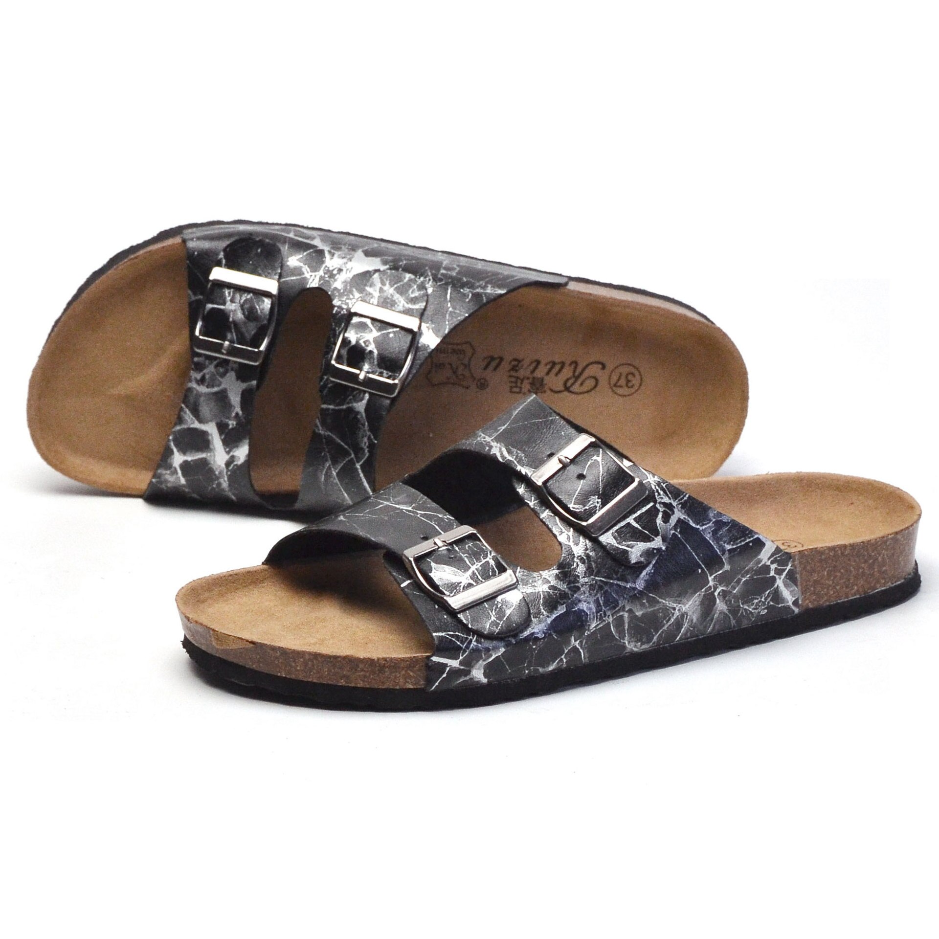 Whoholl män sommar strandskor fritid kork tofflor par flip flops bekväma skor unisex plus storlek 36-45