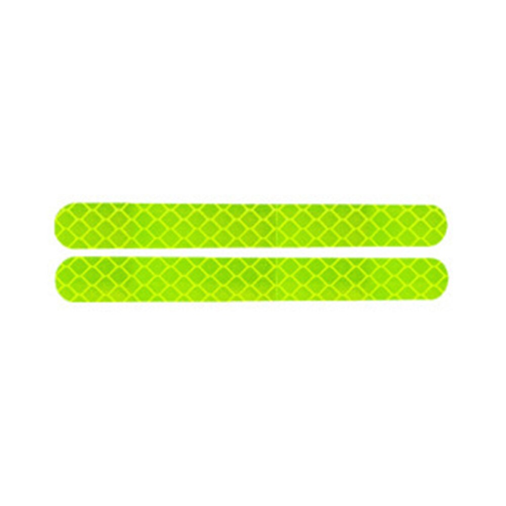 Car Stickers 2Pcs Car Reflector Rearview Mirror Reflective Sticker Truck Vehicle Strip Tape Car Exterior Reflective Strips: Green