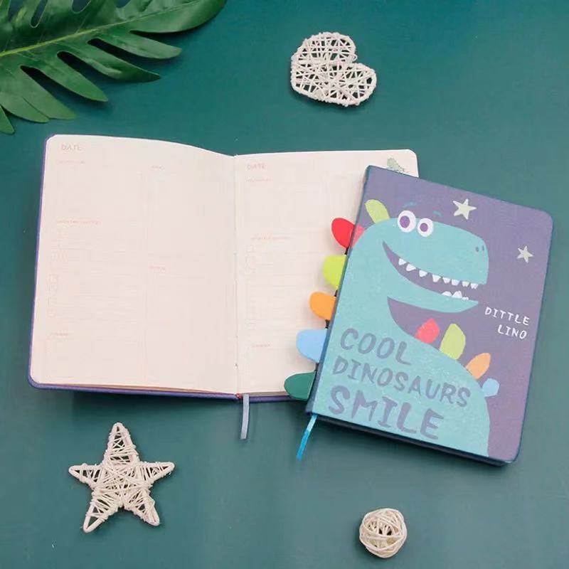 Cartoon little dinosaur hand ledger set color page note notepad color diary student birthday graduation