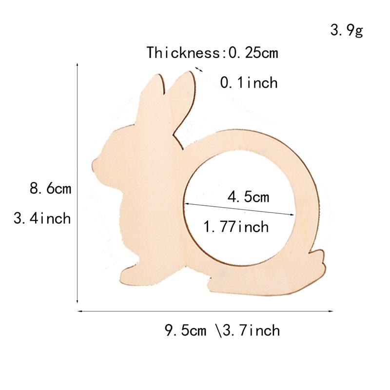 20PCS Rabbit Shape Wood Napkin Rings Napkin Buckles Party Napkin Holders Towel Buckles