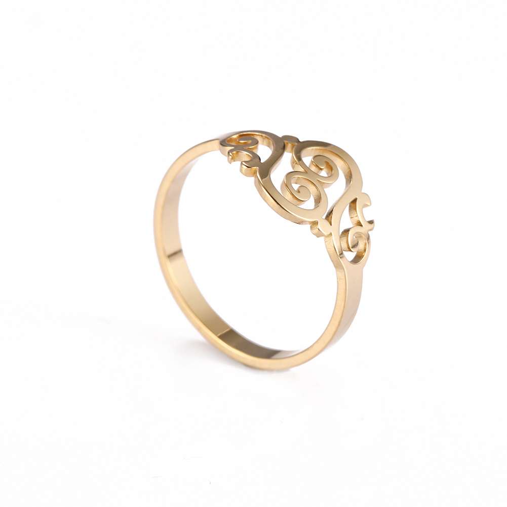 Cazador Vintage fleur filigrane bague femmes couleur or acier inoxydable bagues bijoux anniversaire anniversaire mère: 7 / WHITE