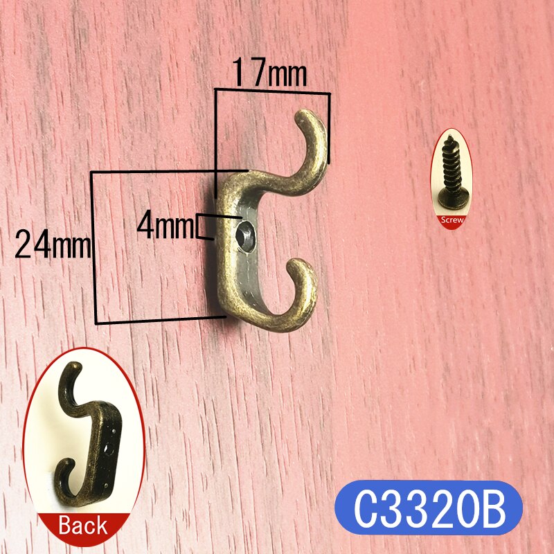 5pcs/lot Silver Antique Hooks Small Wall Hanger Buckle Horn Lock Clasp Hook Hasp Latch For Wooden Jewelry Box Furniture Hardware: C3320B