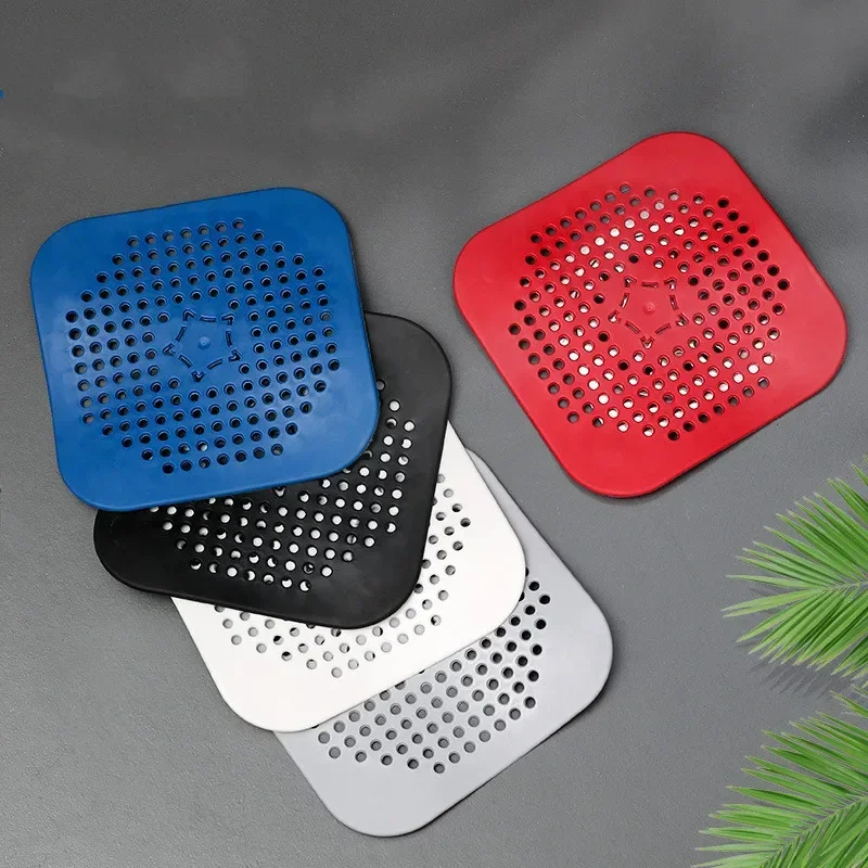 Filtro receptor de pelo de drenaje, colador antibloqueo para fregadero, bañera, suelo de la ducha, cubierta de tapón de silicona, accesorio para cocina y baño, 1 Uds.