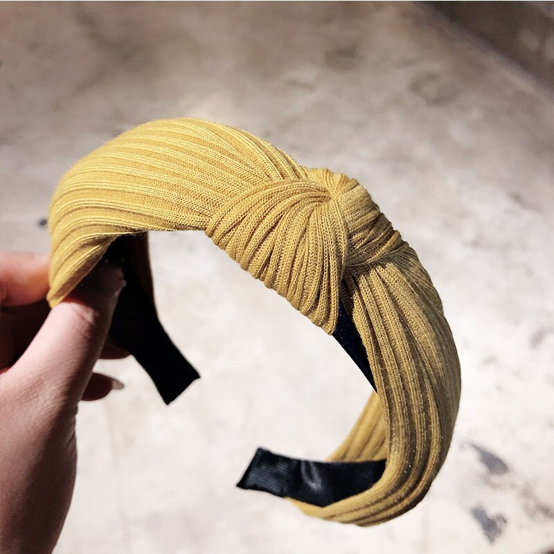 Naisten painettu kangas hiuspanta solmittu hiuspanta naisille hiusasusteet tyttöjen hiusnauhat raitapään kääre korea: 8