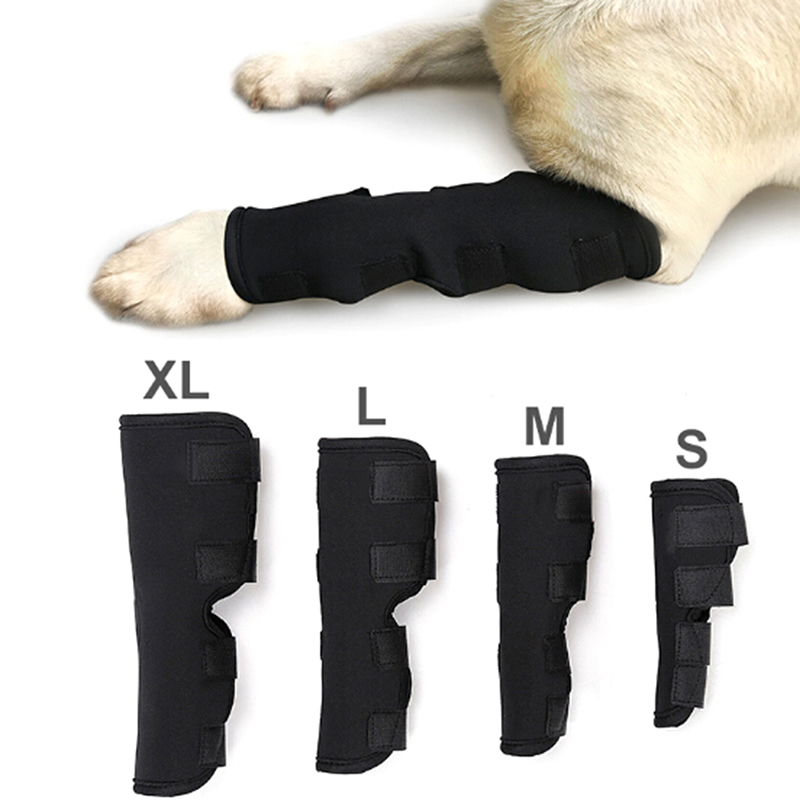 1pc hund knæ støtte ben beskytter bøjle til bagben hock joint wrap åndbar skade gendanne ben kæledyr benpleje