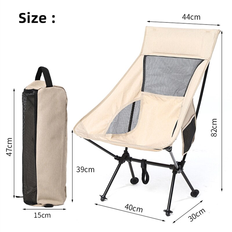 Chaises Pliantes De Camping Légères - 150kg Capacité, Toile Beige, Bois - Pour Jardin, Plage, Barbecue, Randonnée