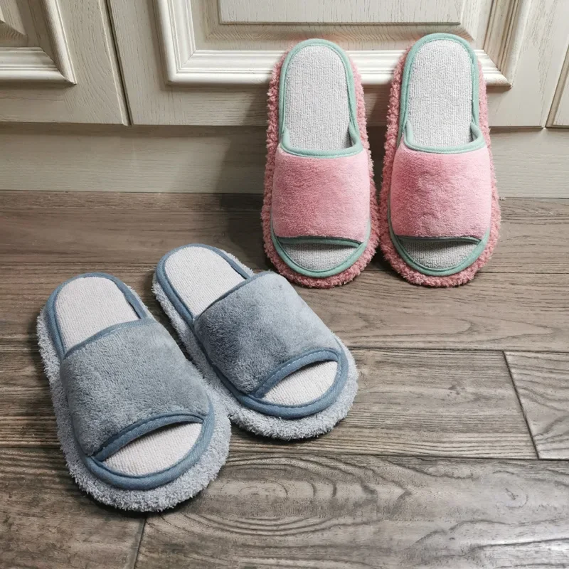 Microfibre Mop Slippers Solid Color Simple Wipeable Floor Mopping Sweeping Wood Floor Tile Cleaning Slippers Lazy Slippers