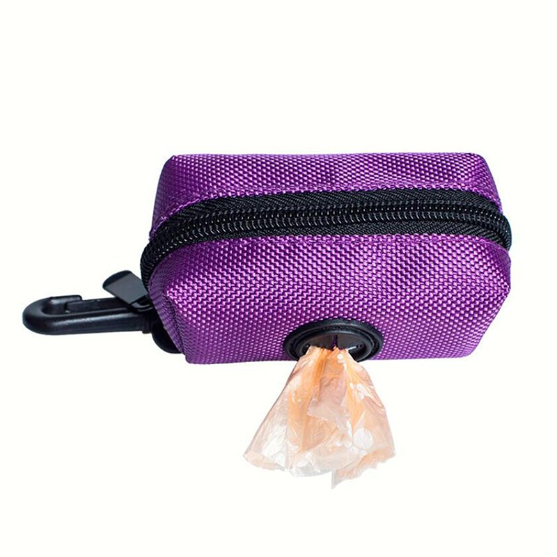 Outdoor Portable Pick Up Poop Bag Holder Dog Poop Waste Bag Pet Puppy Cat Dispenser Garbage Bags Organizer Pouch: purple