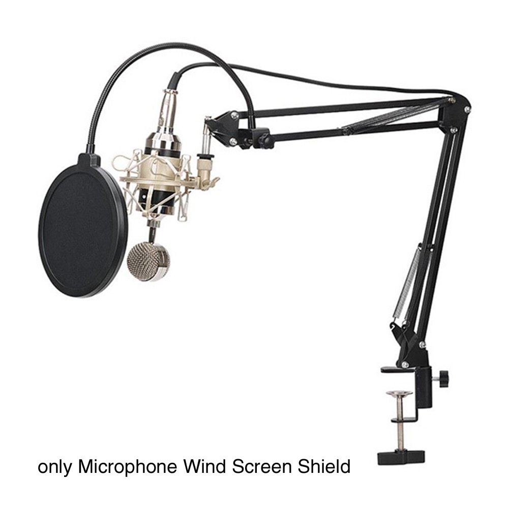 Microfoon Wind Screen Shield Broadcasting Studio Zingen Swivel Mount Stabiliserende Filter Spreken Installeren Dubbele Laag
