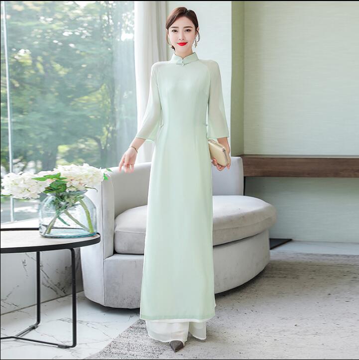 Summer Traditional Vietnam Ao dai Chiffon Chinese ...  Grandado