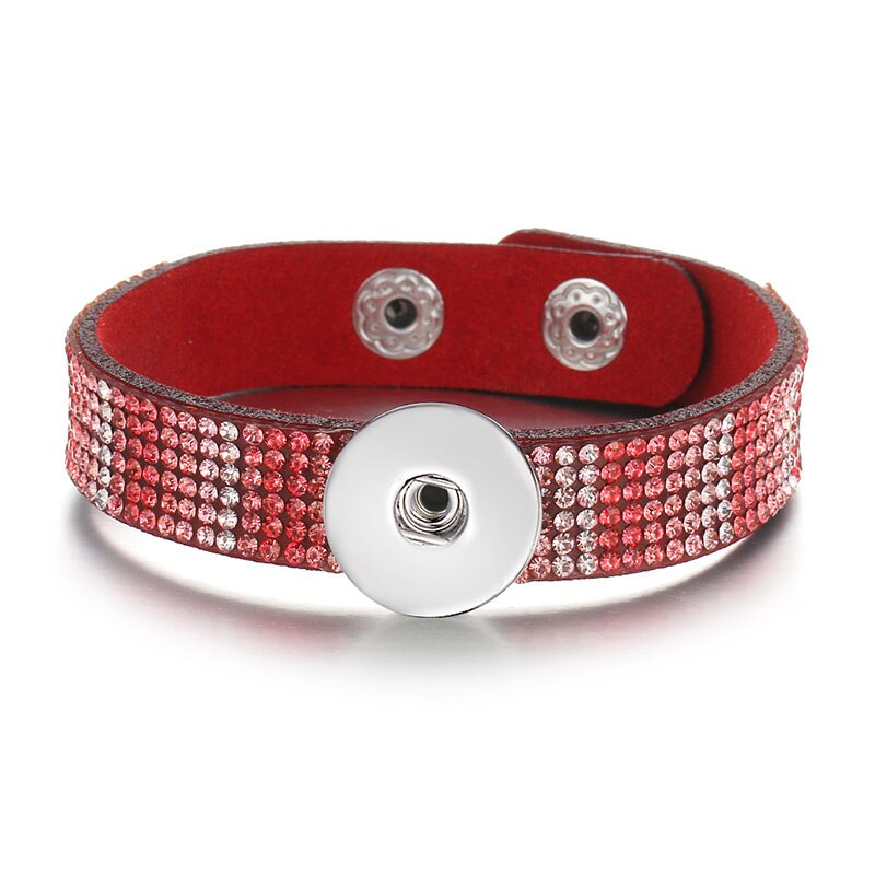 SE0216 Gradient Multilayer Fluwelen Strass Armband 18Mm Snap Armbanden Fit 18Mm Snap Knoppen Snap Sieraden