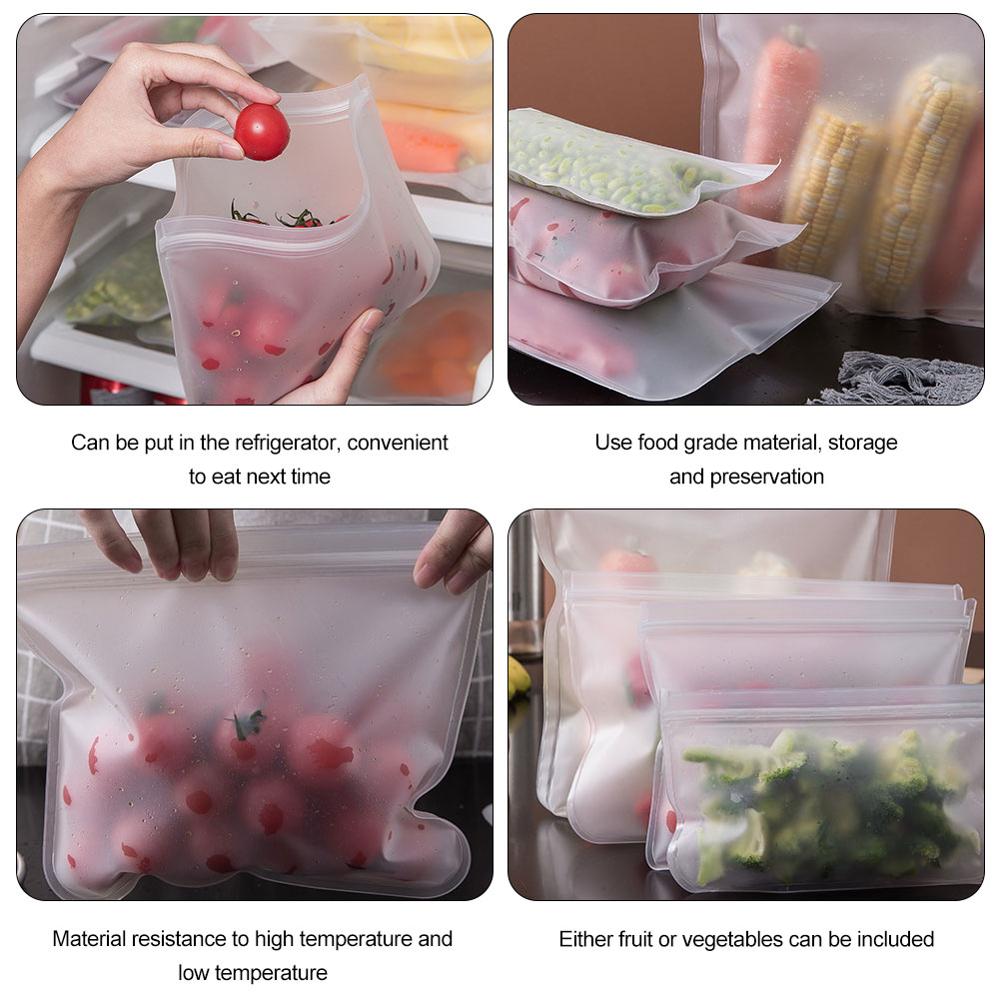 12 Stuks Peva Silicone Voedsel Opbergtas Containers Herbruikbare Vriezer Tas Lekvrij Top Ziplock Zakken Keuken Organizer P Ouch