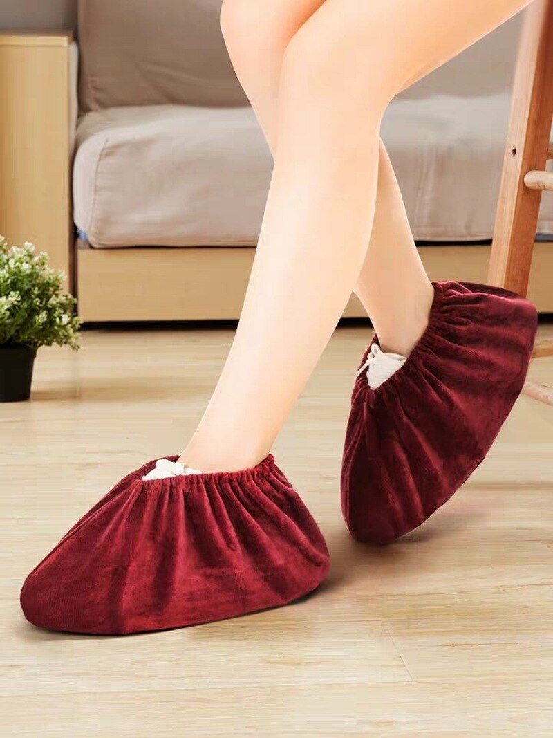 Fundas reutilizables portátiles para zapatos, protectores de franela antideslizantes, antipolvo, lavables, elásticos, organizadores de calzado, 1 par