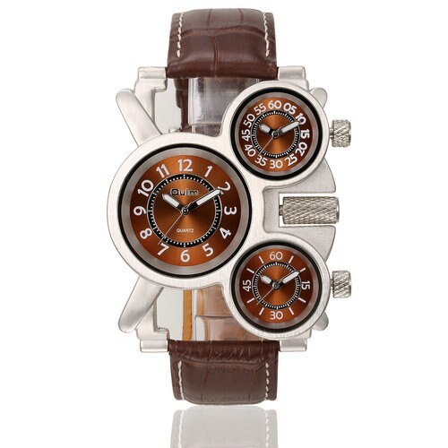 OULM1167 Multi-Tijdzone Band Persoonlijkheid Multi-Dial Heren Quartz Horloge: Overigen