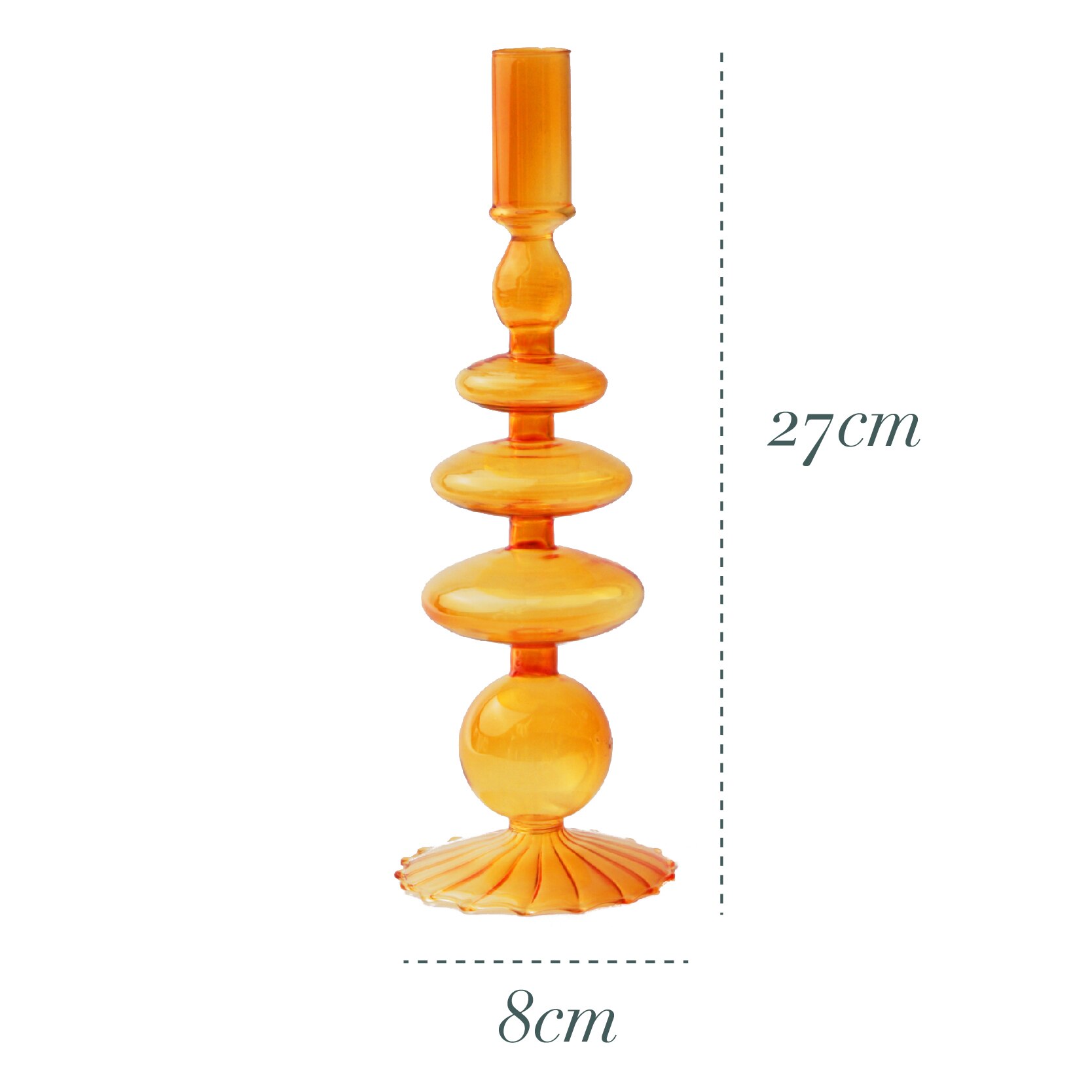 Oranje Glas Kandelaars Nordic Home Decor Wedding Party Diner Bij Kaarslicht Decoratie Woonkamer Kandelaar: 005-8