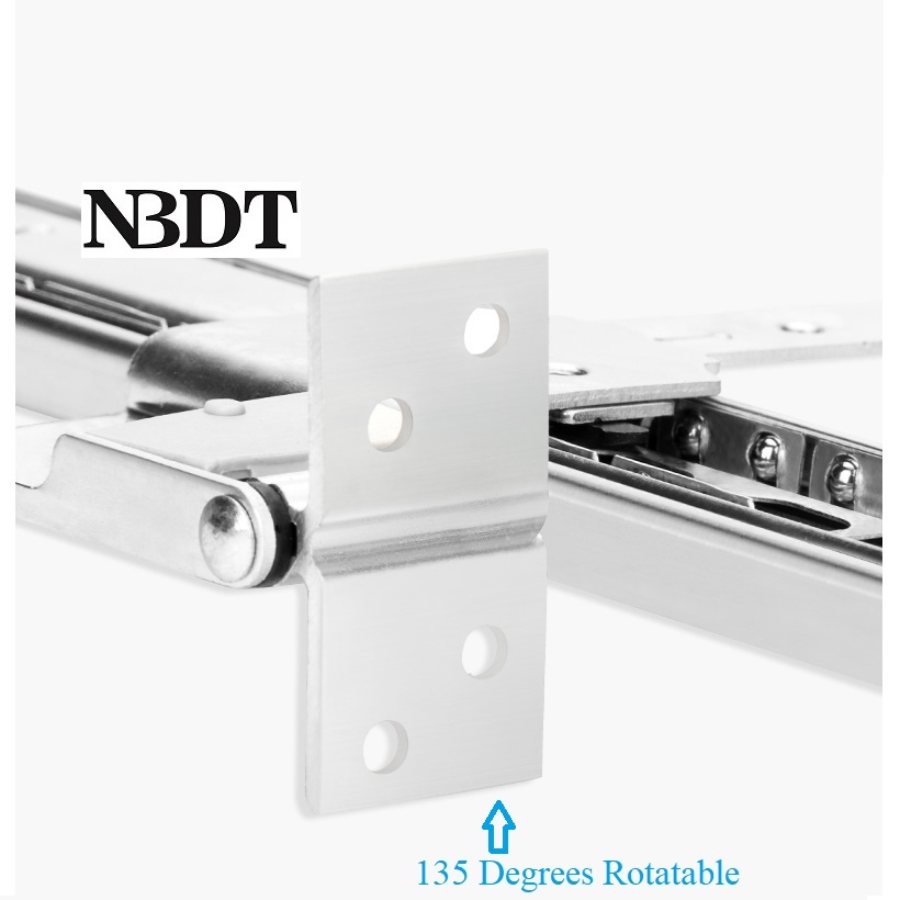 1Pair 14" Steel Pull Out Turn Slide For Wardrobe Closet Framed Mirror