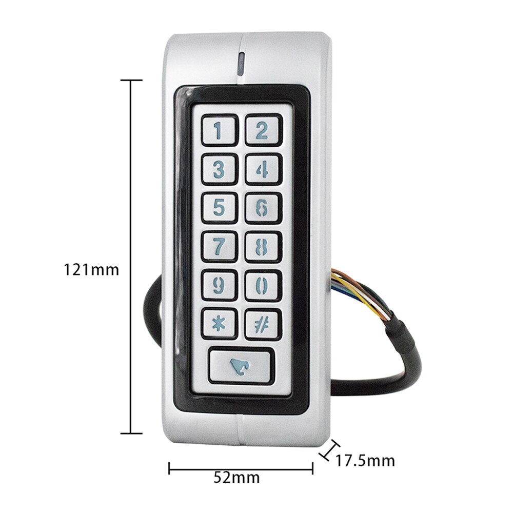 Lucking Deur ZKRT370 Metalen Rfid Waterdichte Toegangscontrole Toetsenbord 1000 Gebruikers Id/Ic Kaartlezer Deur Toegangscontrole Systeem wiegand