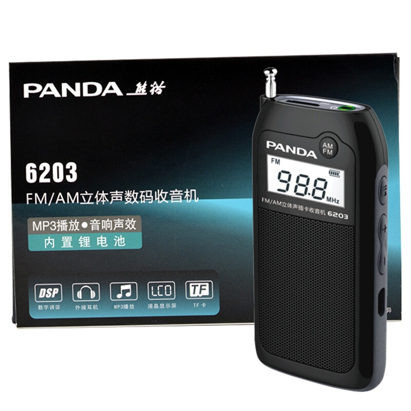 Portabel liten radio fm/am tvåbandsradio med antennstation digital mottagare radio  mp3/ wma musikspelare hem minihögtalare