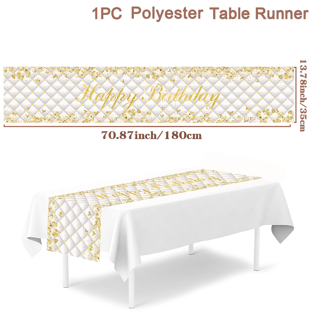 Chemin de Table d'anniversaire en or noir, couverture de Table d'anniversaire, nappe, décoration de fête pour la maison, anniversaire adulte, 18 30 40 50: jaune clair