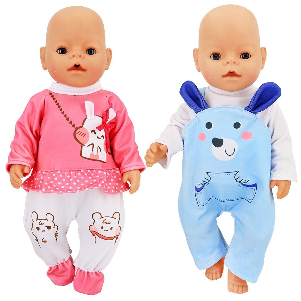 40cm reborn baby docka kläder kanin overall för 40cm docka jumpsuit nenuco y su hermanita 18 tum flick docka kläder