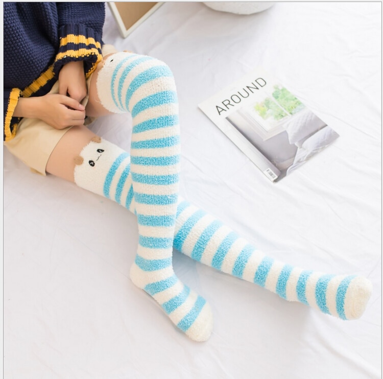 weichen, Flauschigen Flaum Dicken Korallen Fleece Warme Frauen Dame Winter Boden Bett Ankle Socken