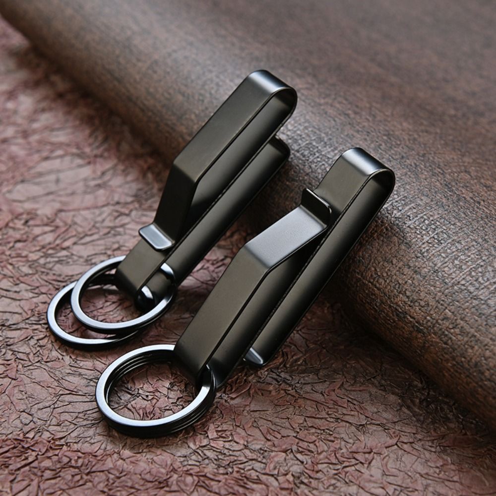Stainless Steel Large Size Car Key Holder for Men Outdoor Belt Clip Keychain Accessory for Key Jackets And Key Fobs