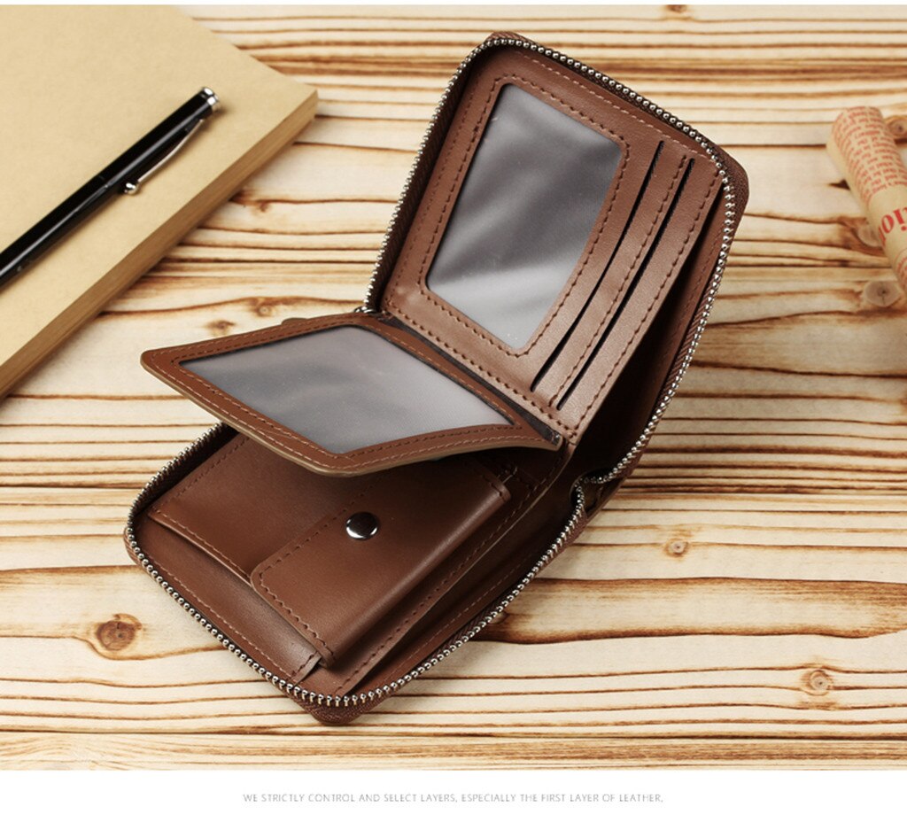 Zipper Multi-card Position Men's Clutch Bag, Men's Retro Tower Buckle Short Wallet, Outdoor Piece Of Change Portable Wallet#g30