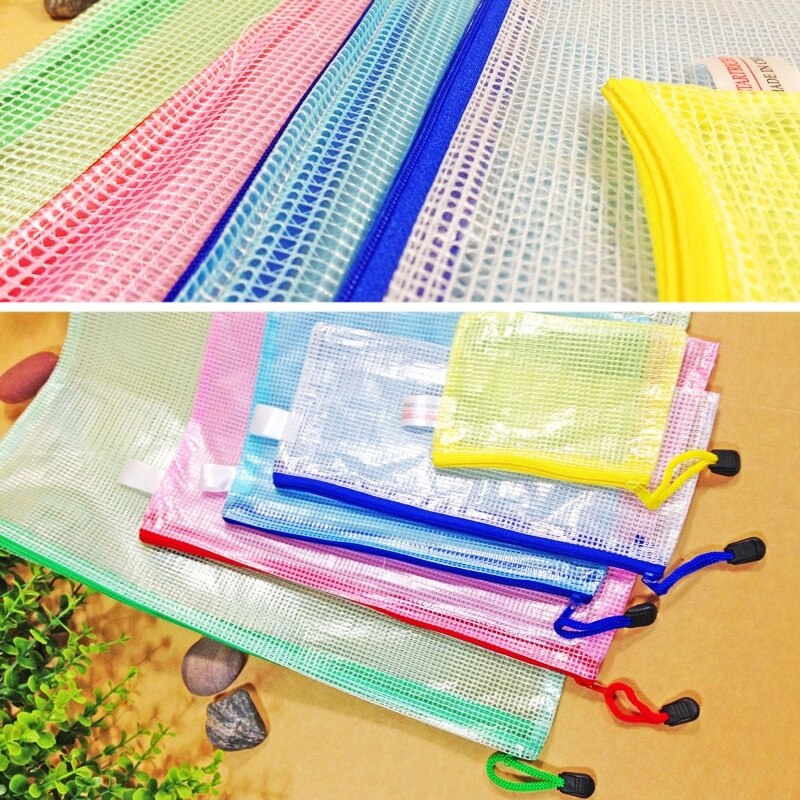 12 Uds. De bolsas de plástico con cremallera para material de papelería, carpeta de archivos, suministros escolares y de oficina, Color aleatorio, A3, A4, A5, A6, B4, B5, B6