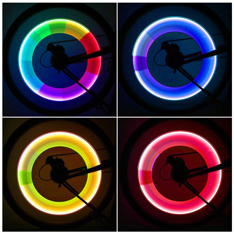 2 Pcs Led Bike Valve Light Raket Soort Wheel Tyre Ventieldopjes Light Bike Tire Lamp Fiets Accessoires voor Fiets Ventiel