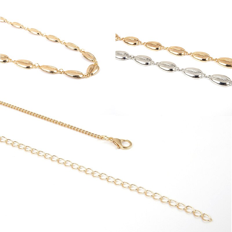 Lujosas cadenas de aleación para mujer, cadenas de cintura de Concha de Oro y Plata, de , cadena de joyería, cinturones, accesorios para mujer