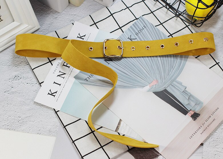 Leopard Belt Women Snake Zebra Print Thin Horsehair Waist Belt PU Leather Gold Ring Buckle Belts for Ladies Female: Style2 Yellow
