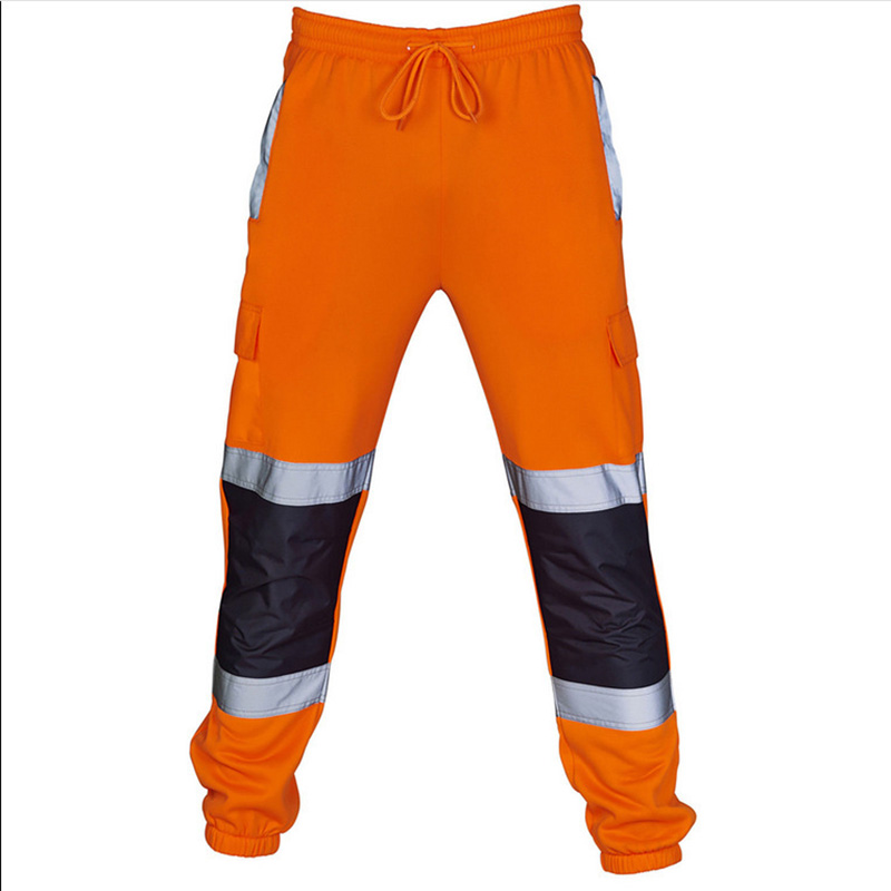 Ropa de trabajo informal de otoño para hombre, pantalones con banda en el tobillo con rayas reflectantes, novedad de 2023