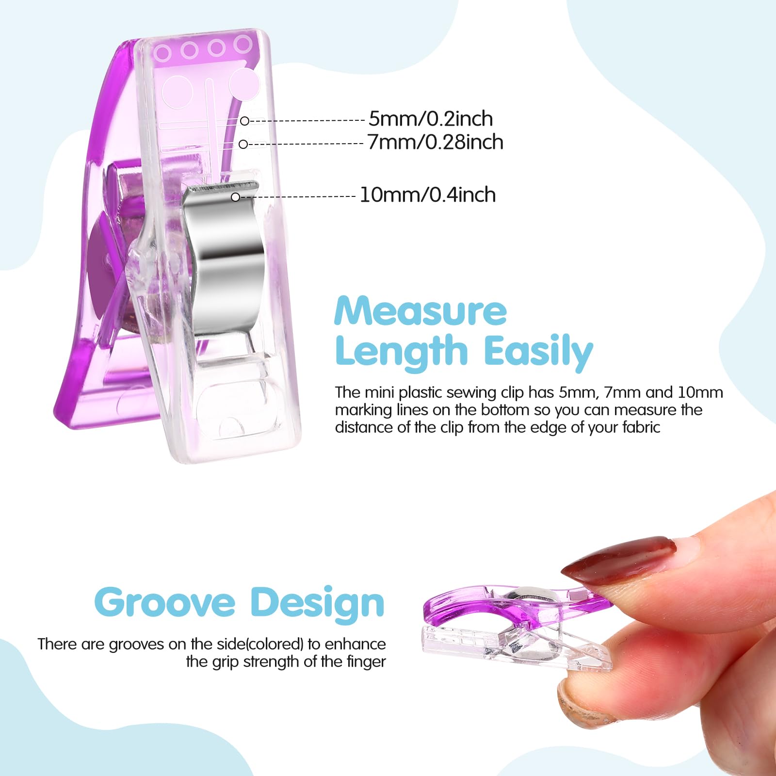 Clips de costura multiusos Clips coloridos plástico DIY almacenamiento posicionamiento Patchwork herramientas para acolchar Clips de seguridad surtidos