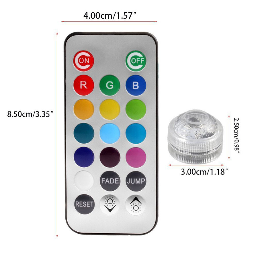 Battery Operated Multi Color Submersible LED Underwater Light for Fish Tank Pond Swimming Pool Wedding Party IP68 Waterproof