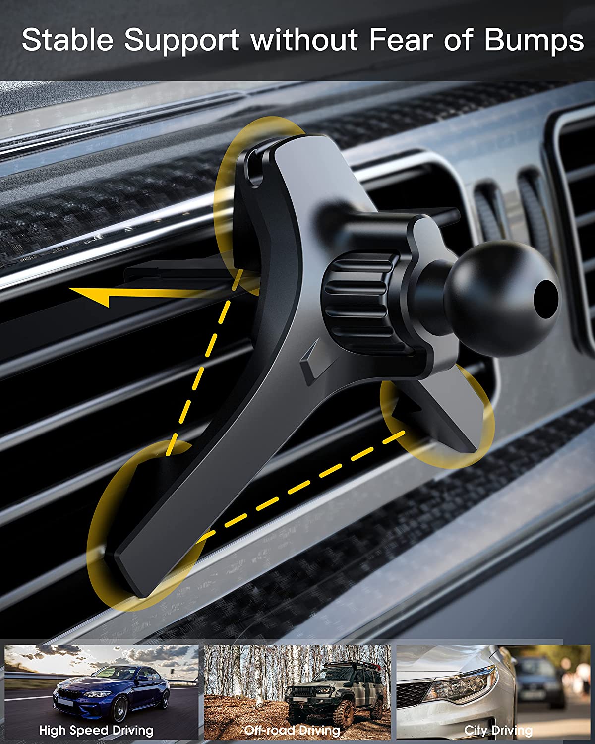 Upgrade Car Phone Holder Clips 17mm Ball Head Car Air Vent Clip Mount Car Air Outlet Hook Clamp for Magnet Mobile Phone Support