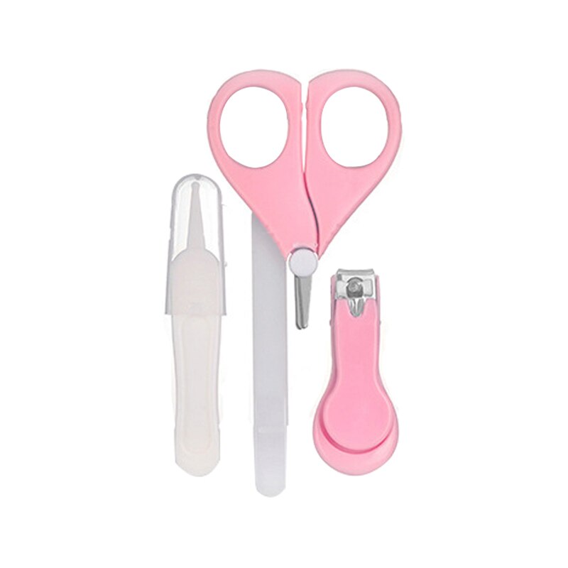 Multifunktionell baby nagelset 13 st/kit higiene bebe safty nagelklippare hårdvara manikyr näsrengöring tandborste för nyfödda: Rosa 4 st