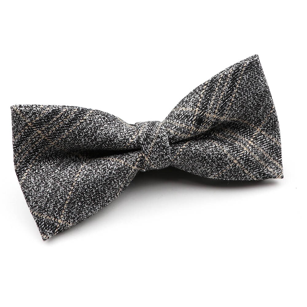 100%  bomuldsstribet plaid brun grågrøn herre butterfly klassisk skjorte tilbehør butterfly casual jakkesæt ung: 7
