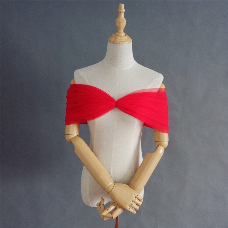 Burgund/Champagner/Blau/Schwarz/Rosa/Grau Einfache Tüll Hochzeit Boleros Schöne Elegante Schal Anzug Für fehlschlag Size80-93cm DJ107: Rot