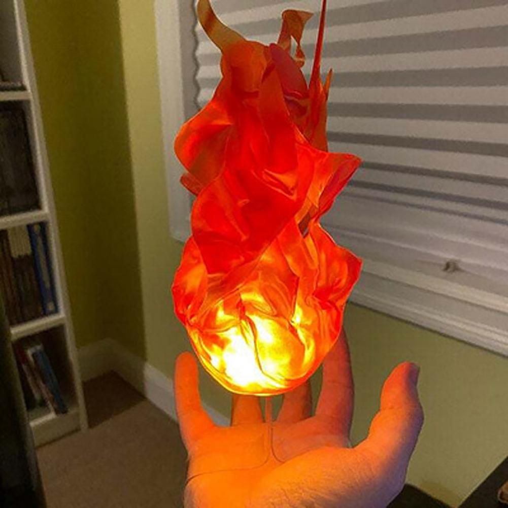 Halloween Floating Fireball Party Prop Suspended Flame Ball Halloween Cosplay Prop Garden Decoration Handheld Decor