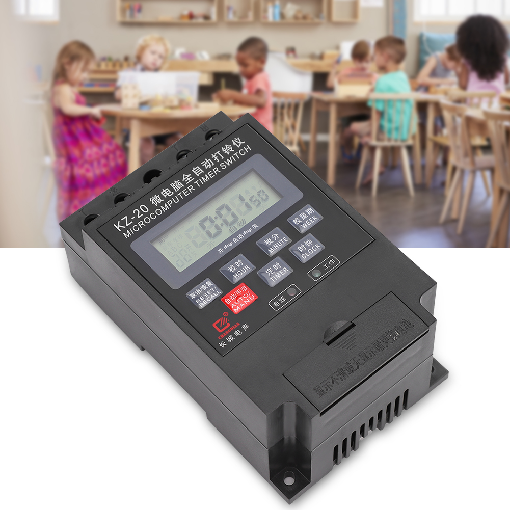KZ-20 Microcomputer Electric Bell Timer Switch ON/OFF School Programmable Time Relay 220V